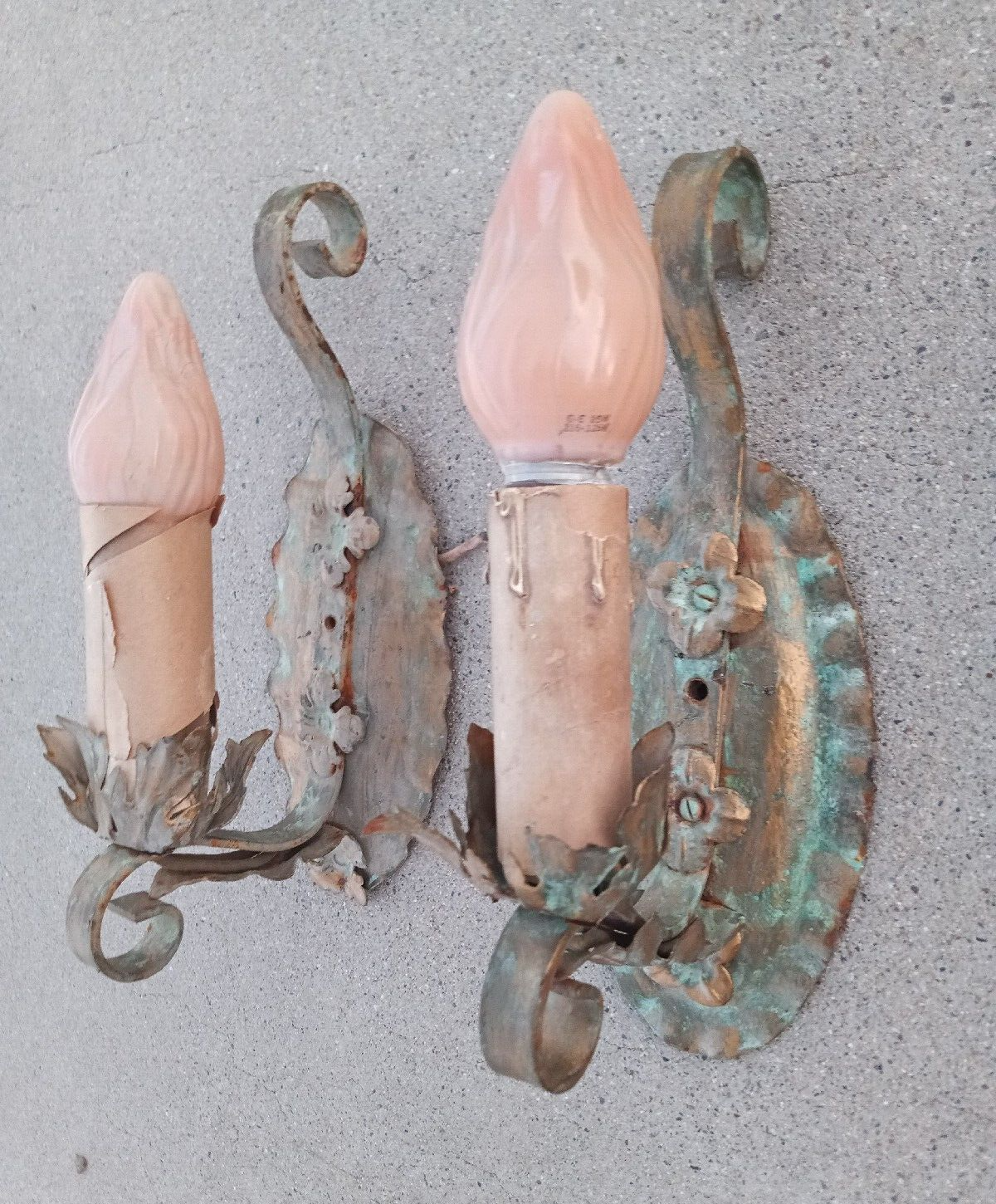 Vtg Pair Spanish Monterey California Revival Wall Sconce 10.5" 1930's Iron