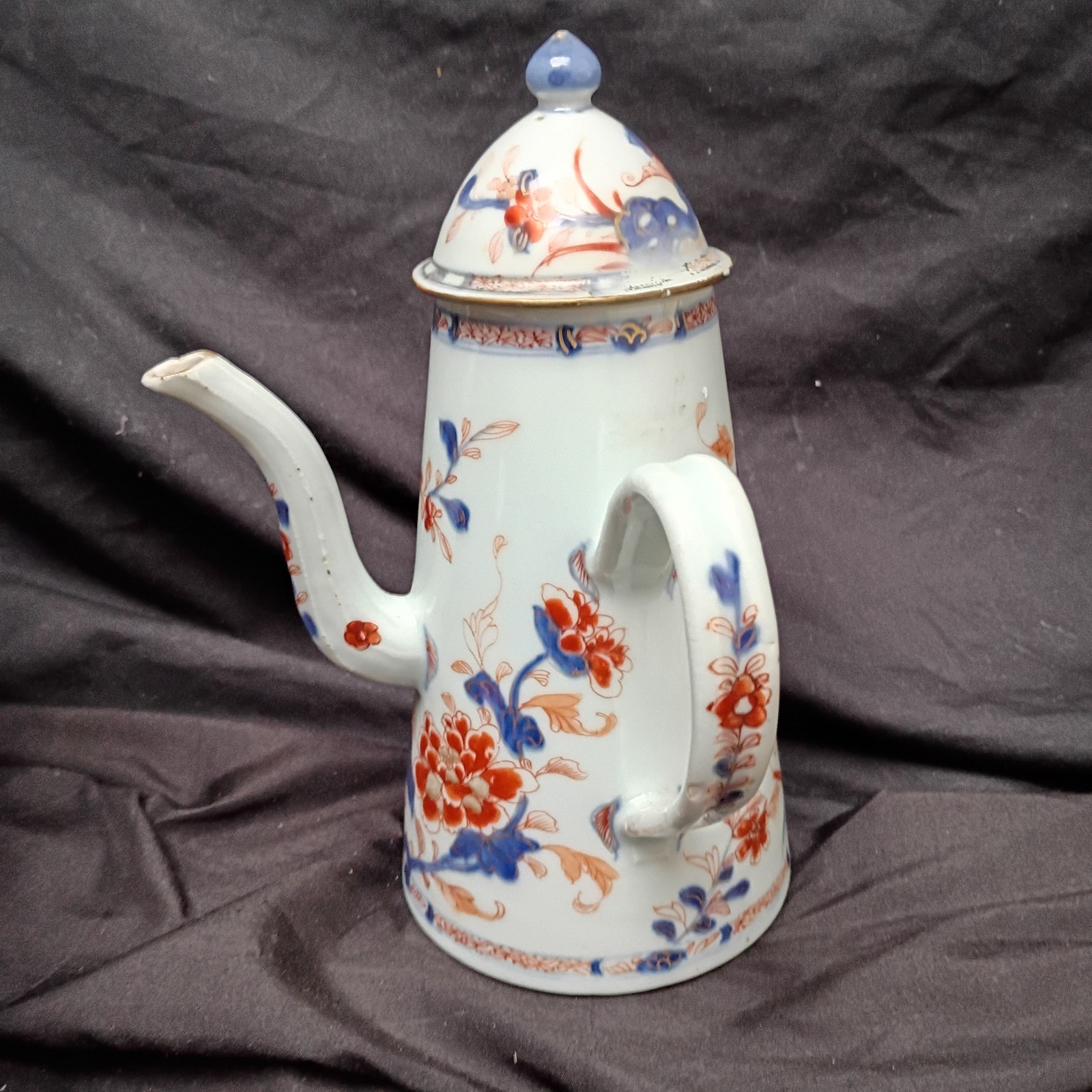 18th C Quinlong Kianlong Chinese Imari Lighthouse Coffee Chocolate Pot porcelain
